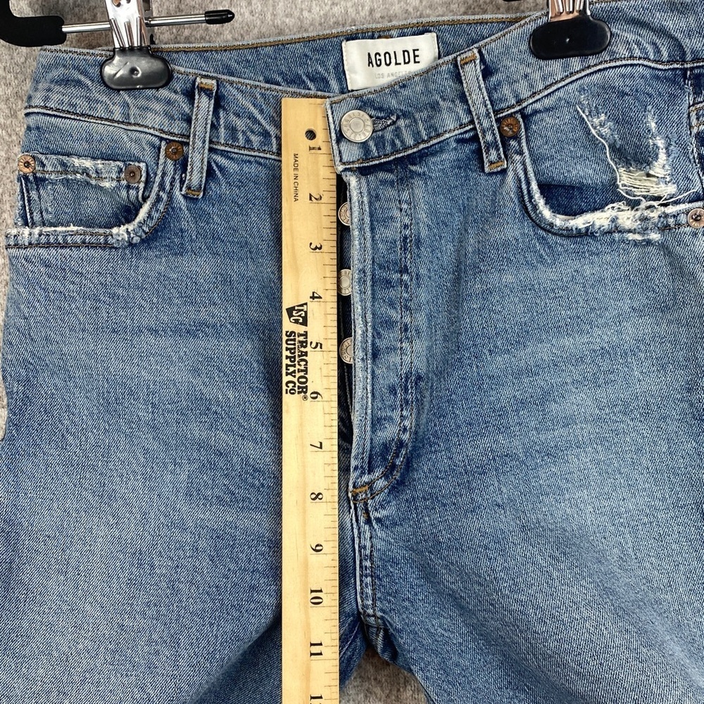 Agolde Nico slim straight jeans size 27 high rise button fly organic crop - Picture 4 of 12